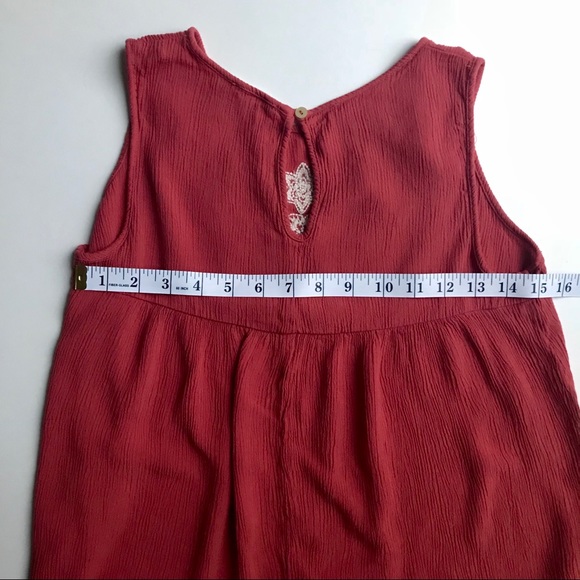 Women’s Boutique Emroidered Tank in Red - Picture 6 of 7